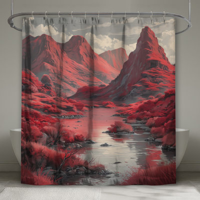 Rideaux de douche Red Mountain Landscape