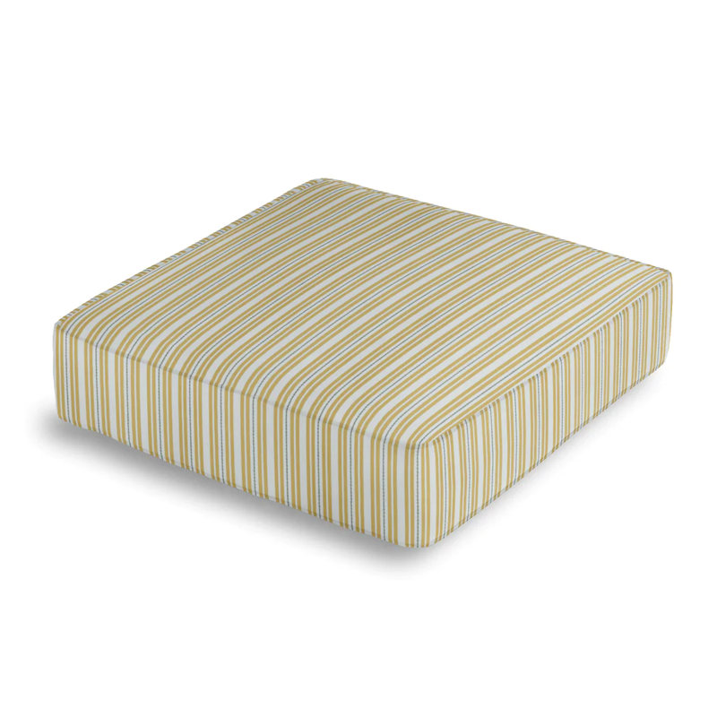 Striped Cotton Reversible Throw Pillow, Yellow