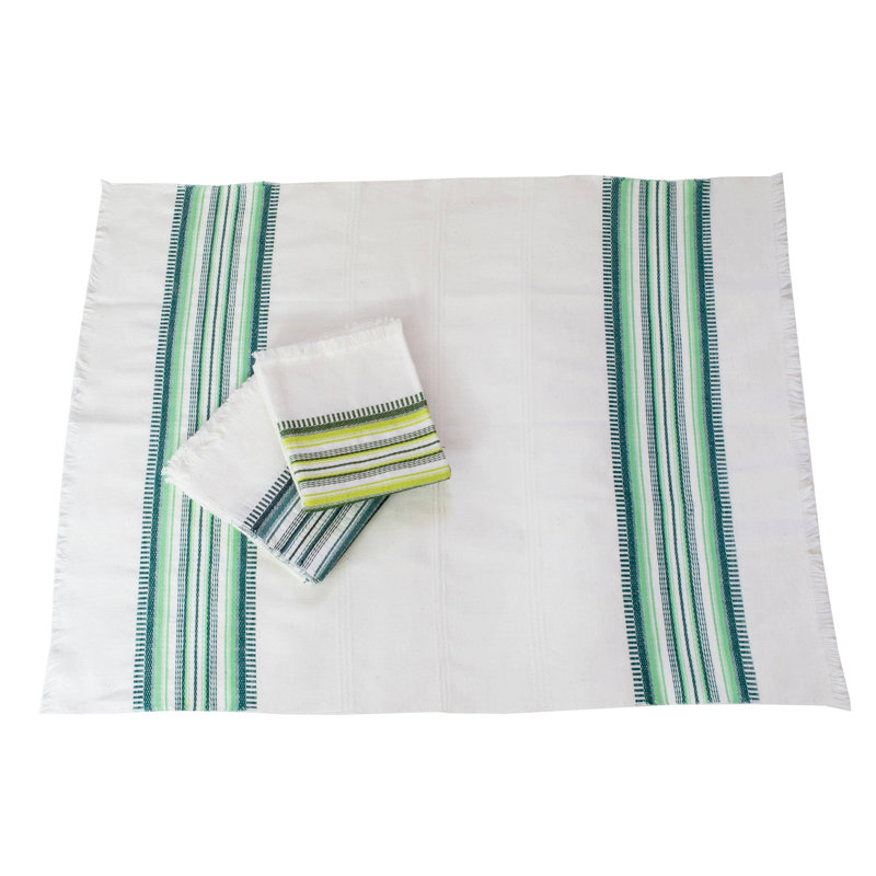Linge à vaisselle, Vert/blanc