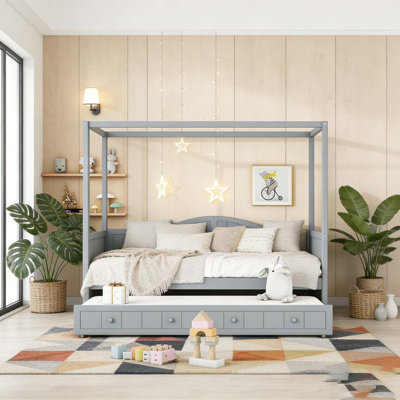 Canopy Day Bed with 2 Drawers