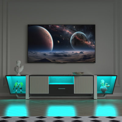 TV Console With Large Storage Cabinets