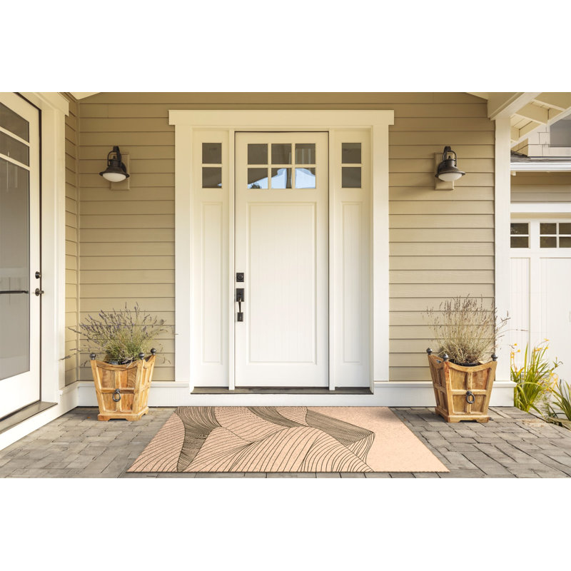 Non-Slip Geometric Outdoor Doormat, W39 x L59 cm