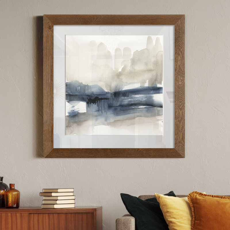 Fog on the horizon III-reproduction d’art sur papier encadrée, H 21 po x l 21 po x P 1 po, Cadre en érable