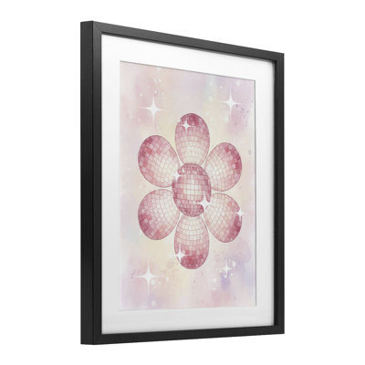 Dreamy Pink Disco Ball, impression encadrée sous verre, par Lil 'Rue