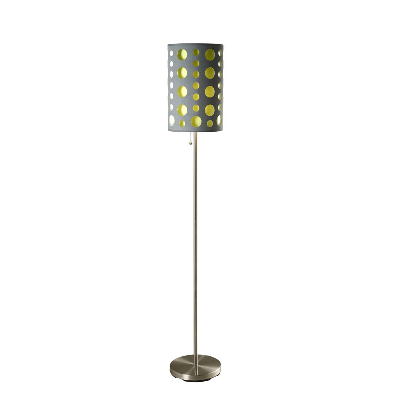Anaaya 66'' Steel Novelty Floor Lamp, Gray/Green