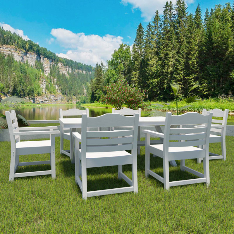Chaise et table de salle à manger 7 pièces pour terrasse et jardin