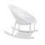 Chaises berçantes scandinaves minimalistes pour le patio, chaises berçantes en forme d'œuf et chaises d'intérieur et d'extérieur en plastique toutes saisons avec design perforé respirant pour la terrasse, le balcon, le solarium et le bord de la piscine, blanc-388396962