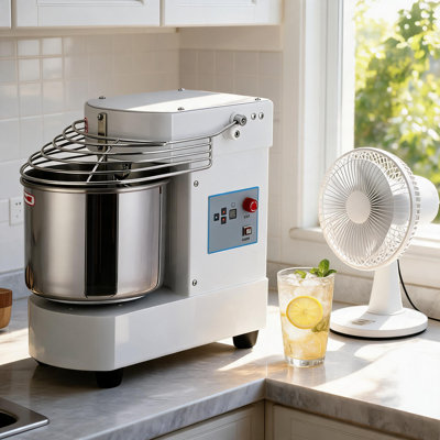 Mélangeur commercial de 10,5 pte, pétrisseur à double rotation de 650 W avec bol en acier inoxydable de qualité alimentaire, minuterie à écran tactile, équipement de cuisson pour boulangeries et restaurants.