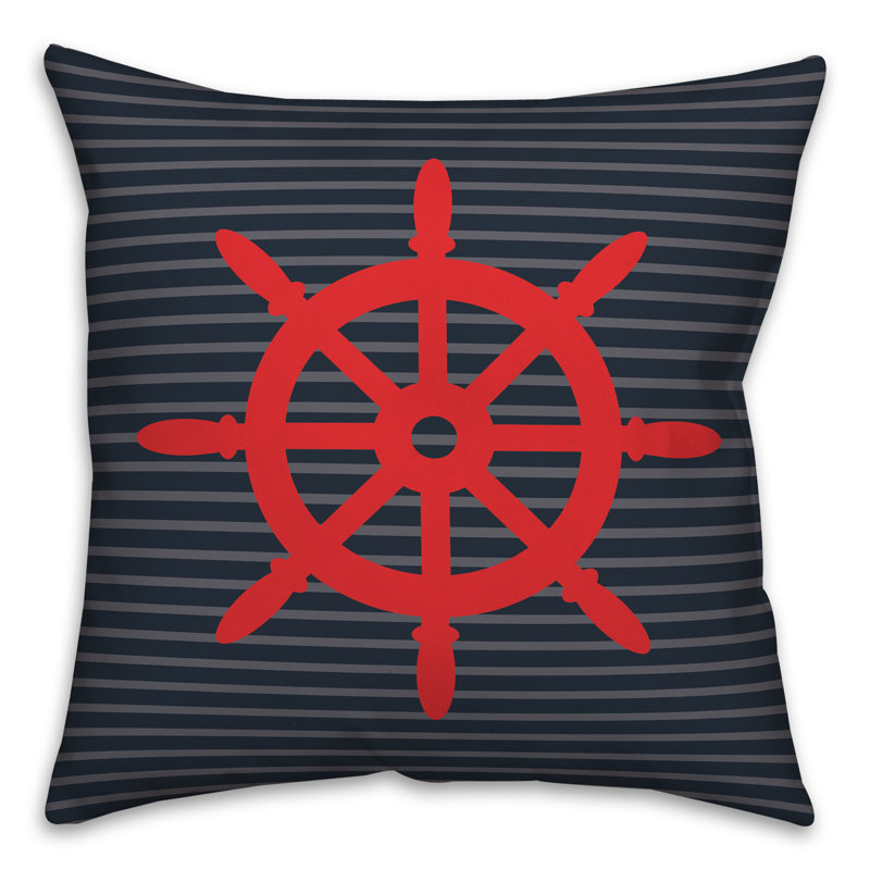  Coussin Nautical Wheel, 16 po x 16 po, Polyester/ Bourre en polyester