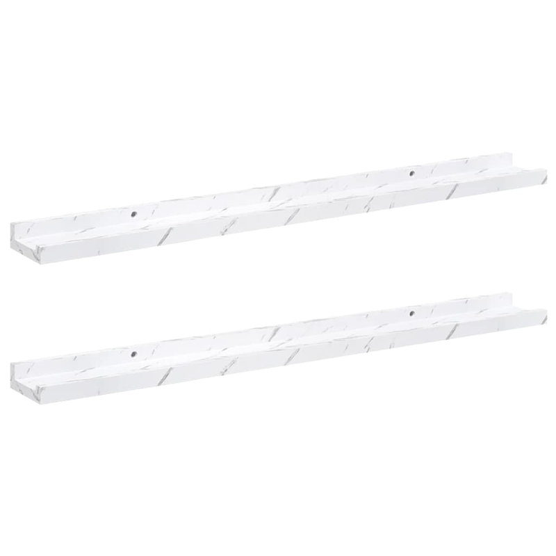Floating Shelf, 3cm H x 80cm W x 9cm D, White Marble