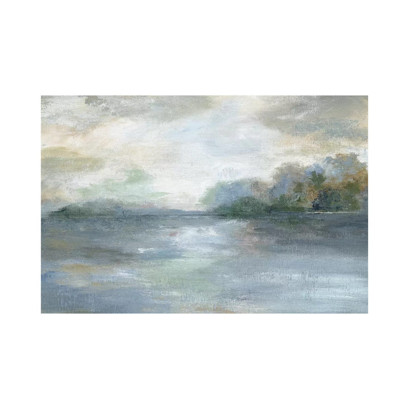 «Blue Ethereal» par Nan - impression, H 26 po x l 40 po x 1,5 po, Toile tendue
