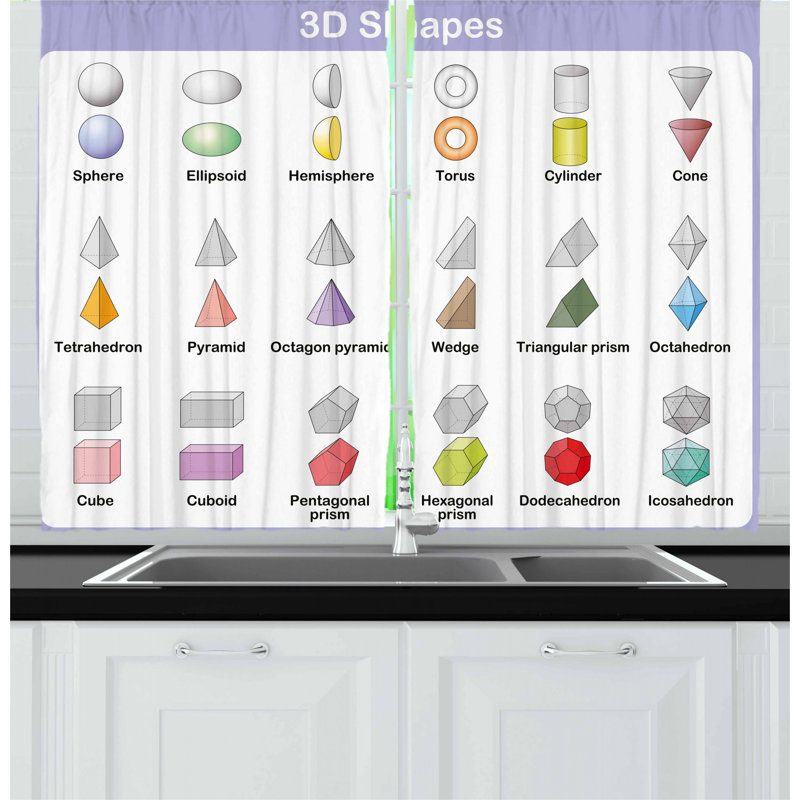 Geometric Pointed Kitchen Curtain