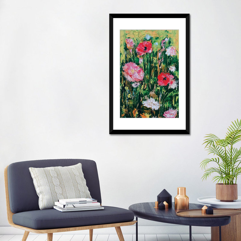 « wildflowers », reproduction d’art sur toile, Papier d'art encadré noir, Blanc, H 32 po x l 24 po x P 1 po