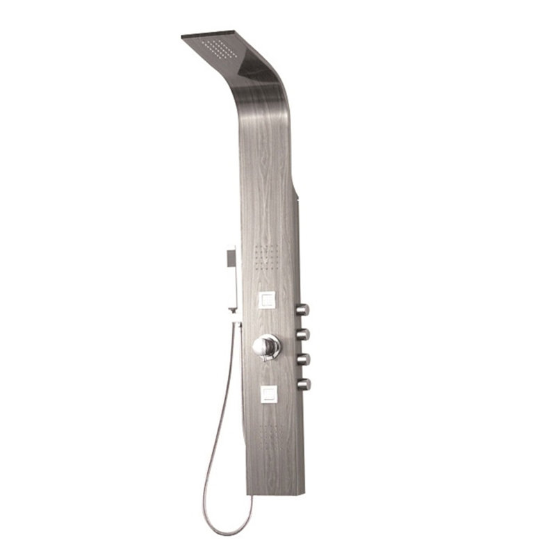 Panneau de douche en aluminium et bois à pression équilibrée avec inverseur à pression équilibrée