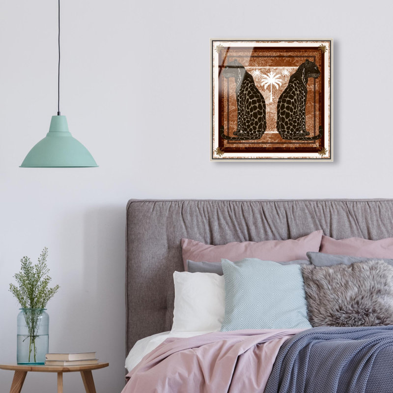 Casablanca Leopardo Print Glam Jungle by Oliver Gal, Black Frame, 12 x 12, 17"H x 17"W, Silver Frame