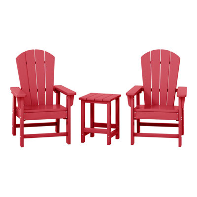 Kids Outdoor Poly Adirondack Chair With Side Table 3-Piece Set