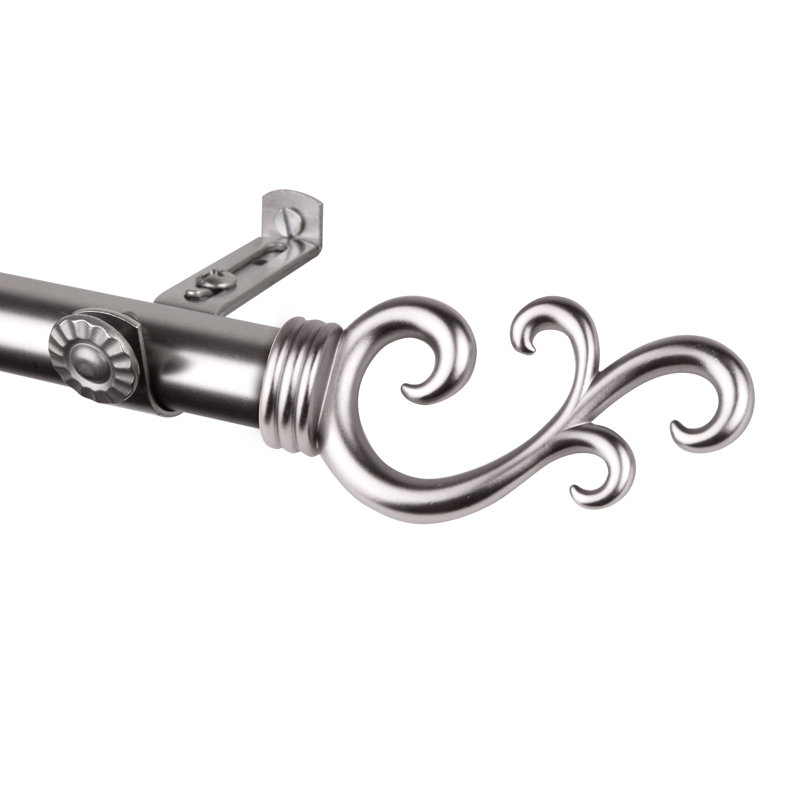 Tringle à rideaux simple Verlyn, 48 po à 84 po, Nickel satiné