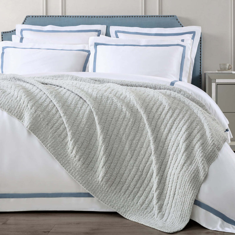 Ribbed Throw Blanket, Cloud Gray