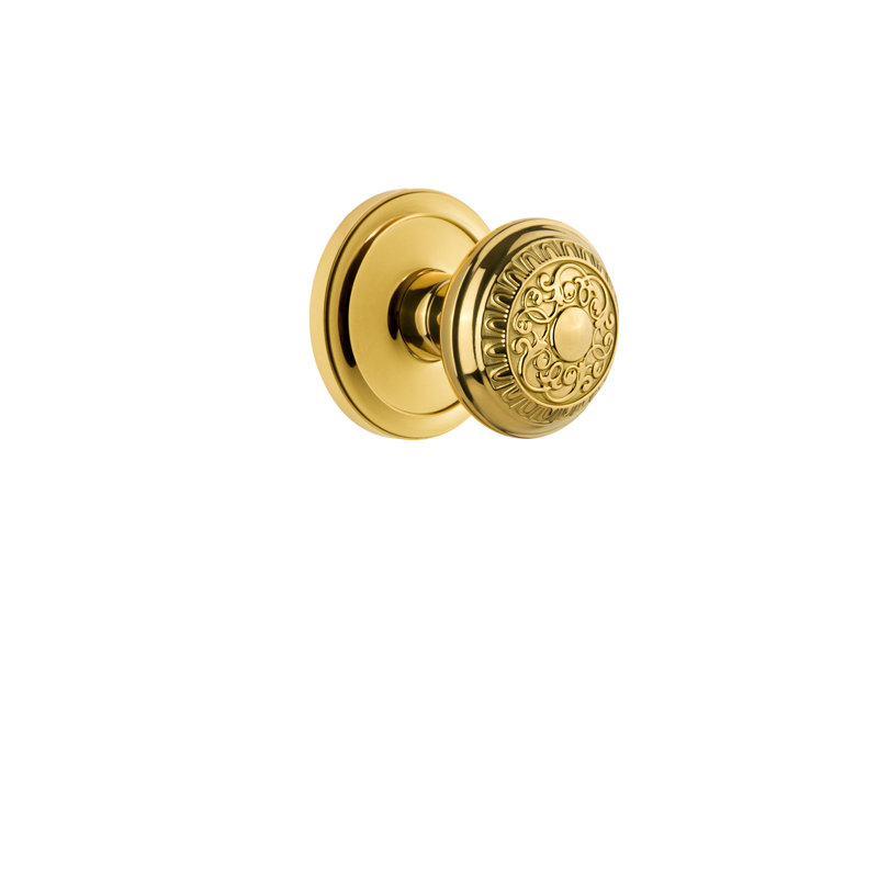Grandeur Circulaire Rosette Single Dummy with Windsor Door Knob, Lifetime Brass