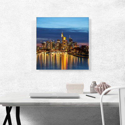 Francfort, Allemagne, coucher de soleil, impression sur toile tendue