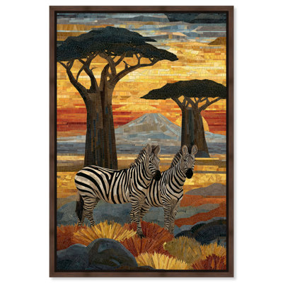 «Tiles Equines», impression sur toile encadrée par Art Remedy, cadre en noyer, 20 x 30