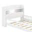 Lit plateforme simple avec DEL, tête de lit avec rangement et garde-corps-782222773