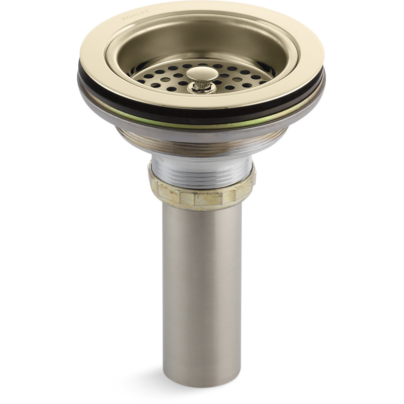 Duostrainer Sink drain and strainer with tailpiece, Vibrant French Gold