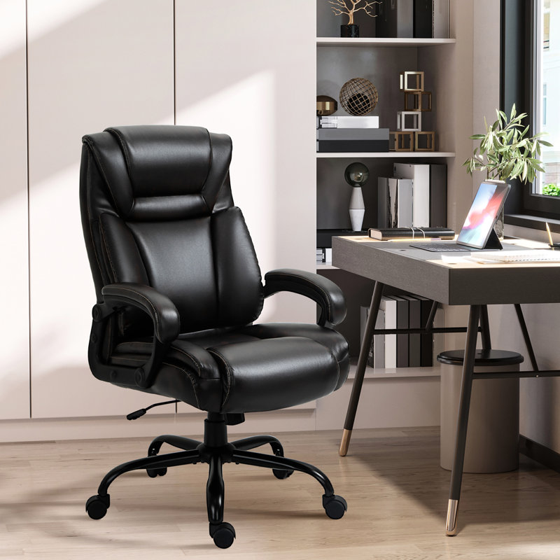 Grande et haute chaise de bureau en cuir Pu