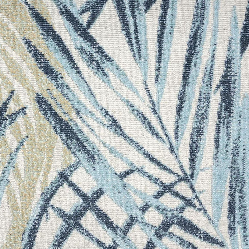 Tommy Bahama Malibu Palm Springs Coastal Indoor/Outdoor Area Rug, Ivory/Aqua Blue, Rectangle 5'3" x 7'3"