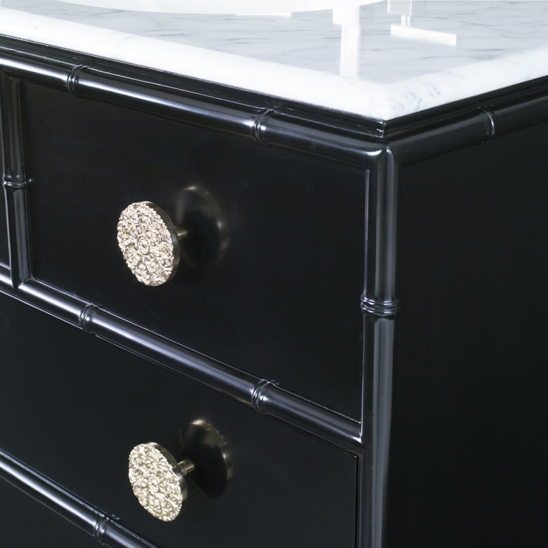Bamboo 38'' Single Bathroom Vanity with Marble Top