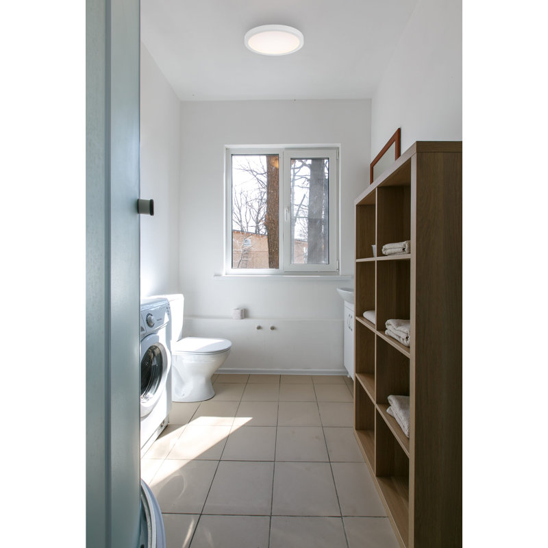 Raed LED Flush Mount in White, White, 0.9" H x 10" W x 10" D
