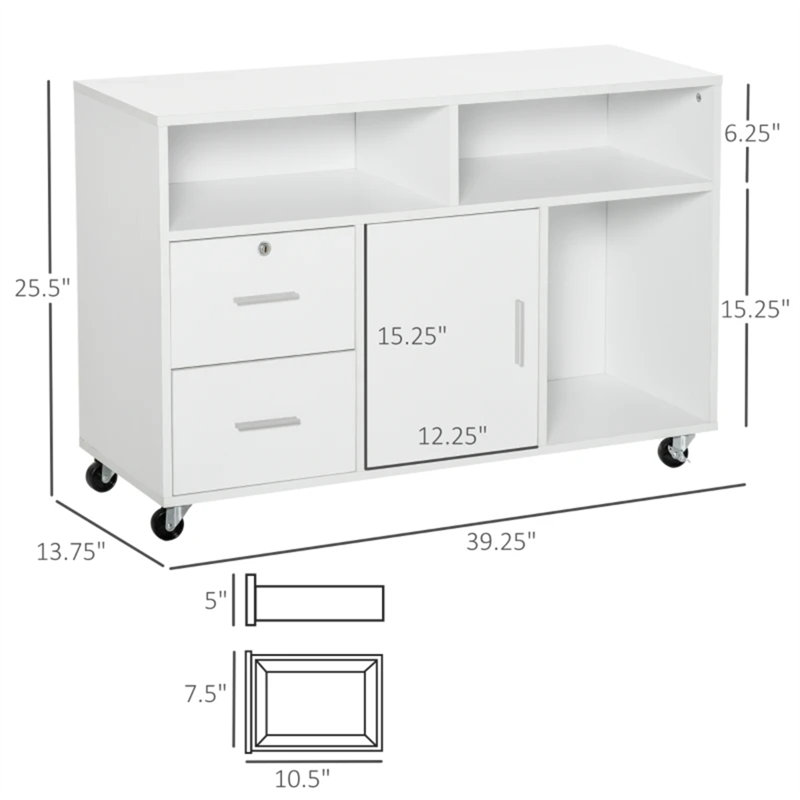Armoire de rangement mobile, support d'imprimante, armoire de rangement de bureau