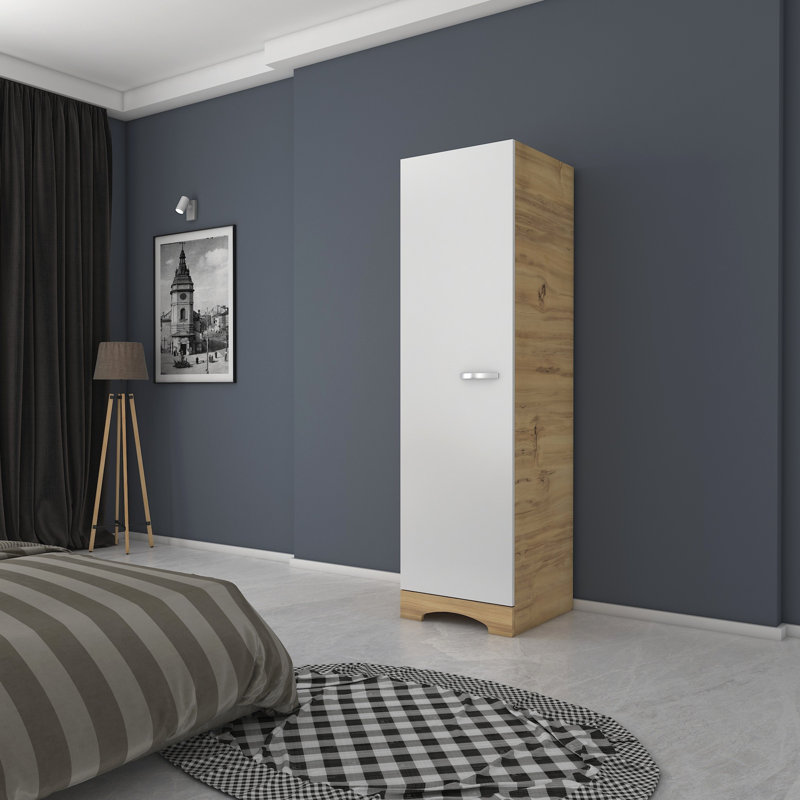 Armoire Quaregnon, Blanc / brun clair