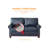 Living Room Sofa Loveseat Round Arm With Silver Nails Couch Navy Blue Faux Leather