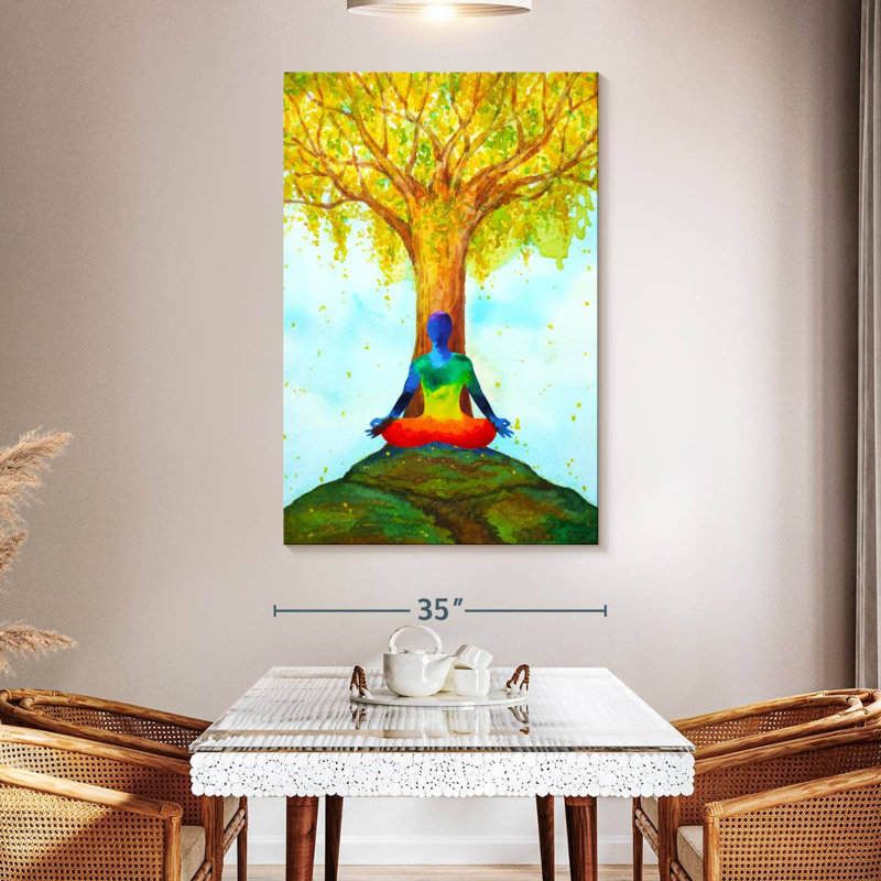 Kerrick Infusing Chakra In Lotus Pose, 51" H x 34" W