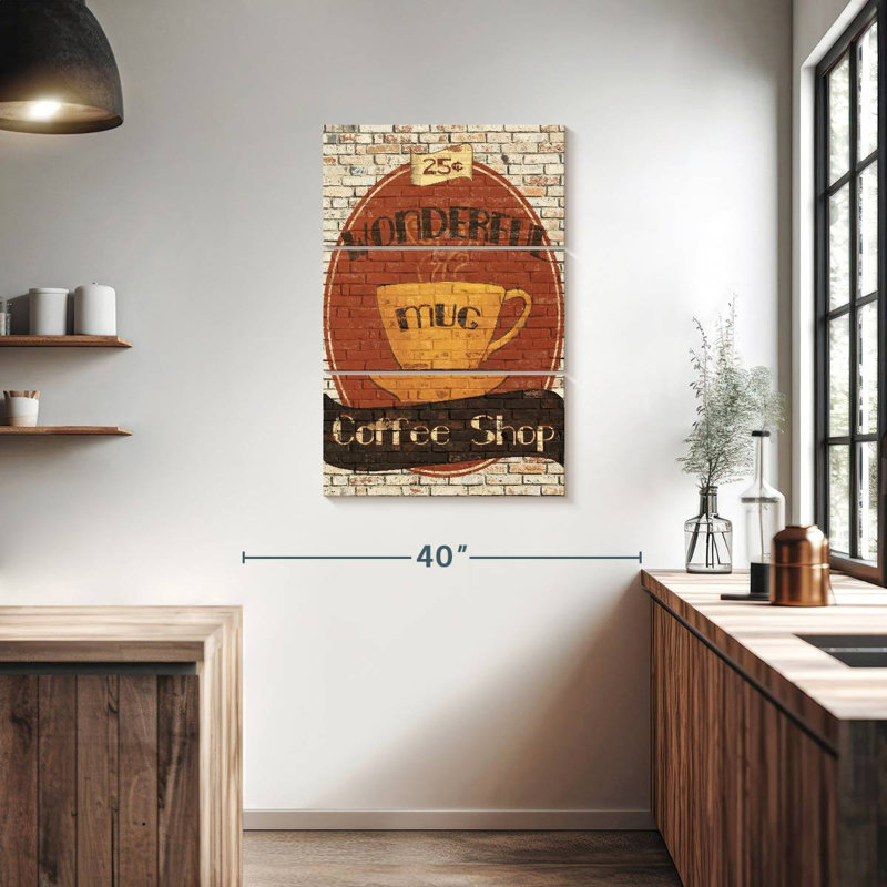 Plaque murale Kema Wonderful Coffee Shop, H 38 po x l 24 po