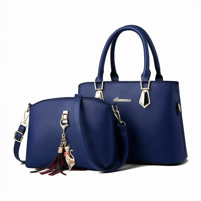 2 pièces / ensemble de sacs fourre-tout en cuir PU sacs à main pour femmes