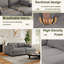 Bentura Oversized Upholstered Light Grey Corduroy Sleeper Sofa Bed Lounge Modular Sofa with Armrests & Throw Pillows-1864529533