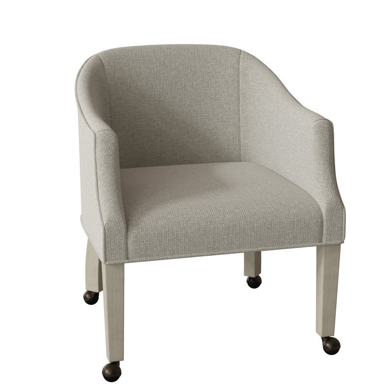 Fauteuil demi-tonneau Aiden, 3157 albâtre 100% polyester, Noisette