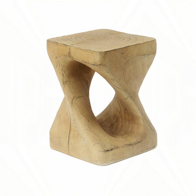 MGO Twist Shape Side Table, Wood-Like Texture