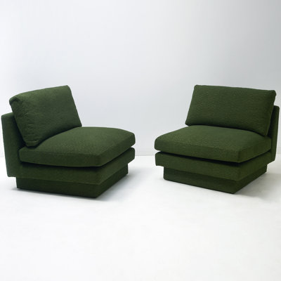 Woolf Modern Boucle Upholstered Slipper Chair (Set of 2)