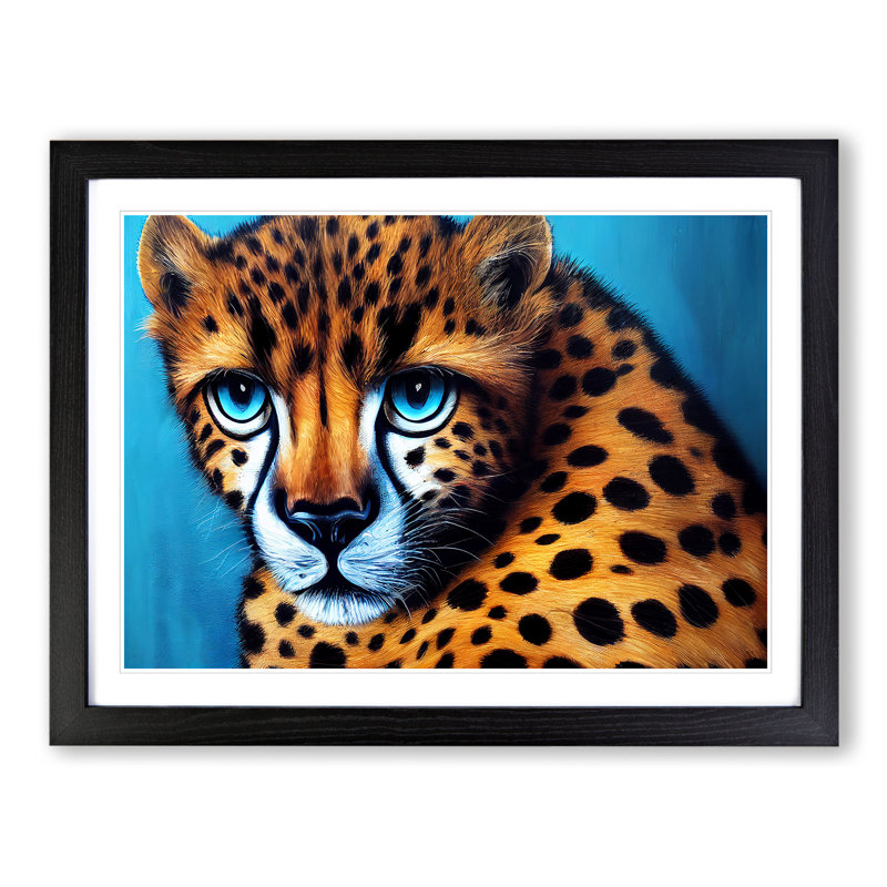 Graceful Cheetah - Single Picture Frame Print, 46cm H x 64cm W x 2cm D, Black Framed