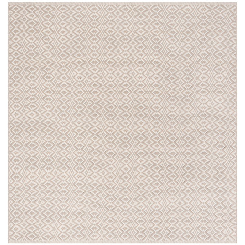 Alieu Hand Woven Cotton Ikat Rug, Square 6'