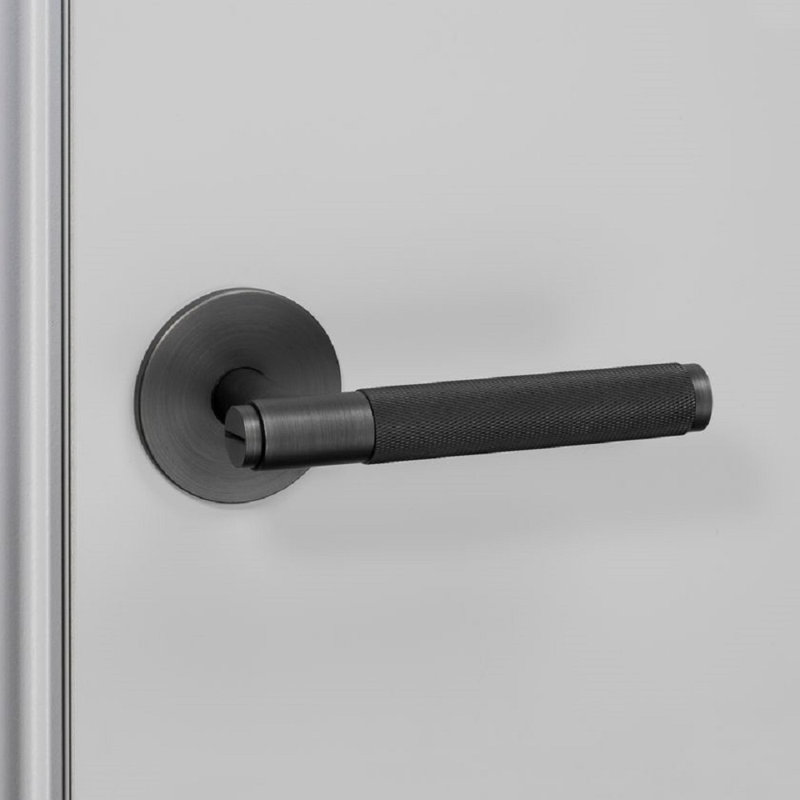 Round Passage (Hall & Closet) Door Lever with Round Rosette, Smoked Bronze