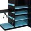 Lit mezzanine en bois pleine grandeur bleu nuage avec lumières, charge, multi-rangement et support pour une chambre organisée efficace-129943948