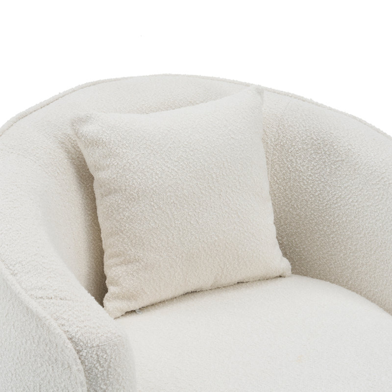 Fauteuil d'appoint pivotant Modern Boucle, Crème, crème