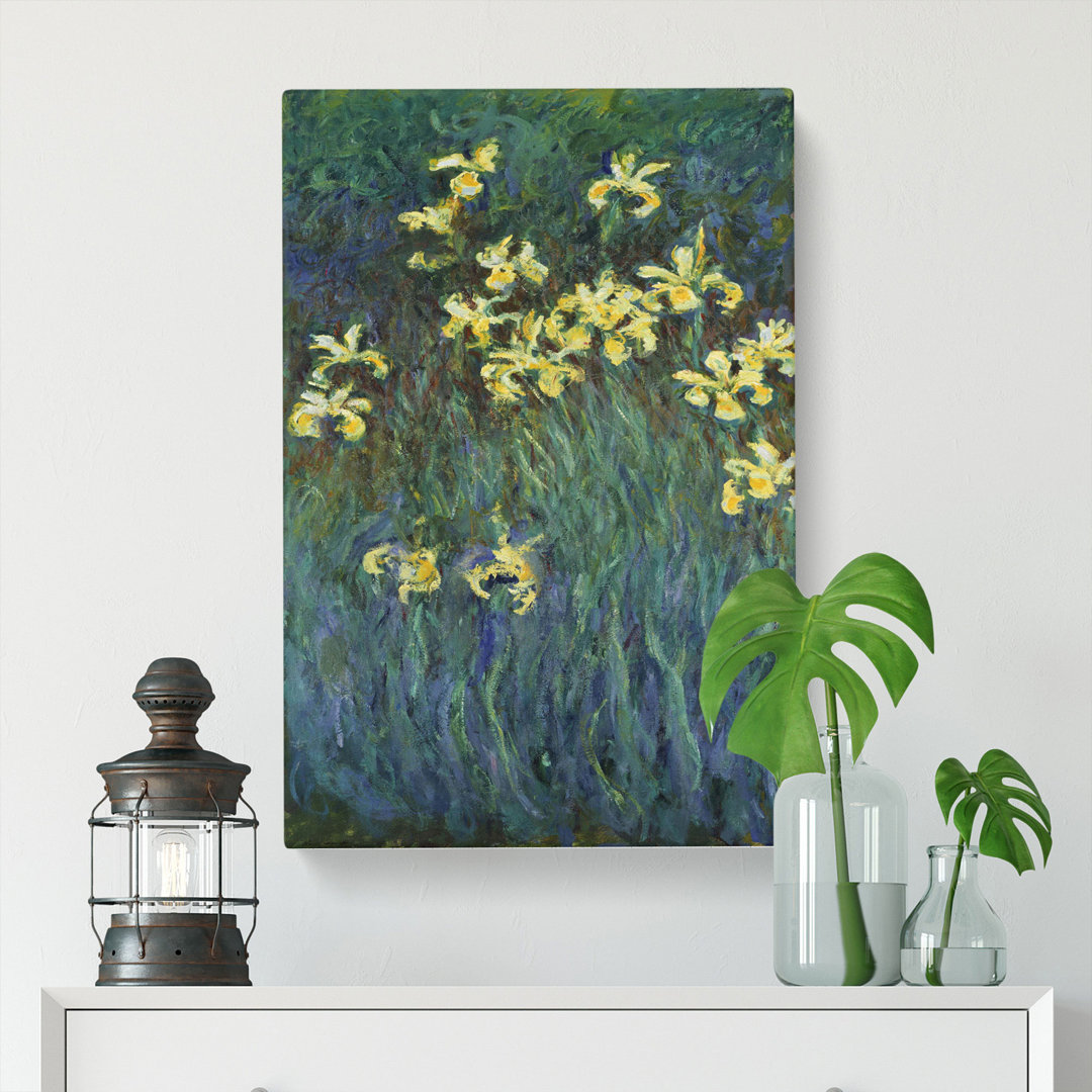 Yellow Irises by Claude Monet - Wrapped Canvas Painting