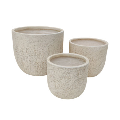 Ensemble de 3 pots à fleurs avec trous de drainage pour jardin