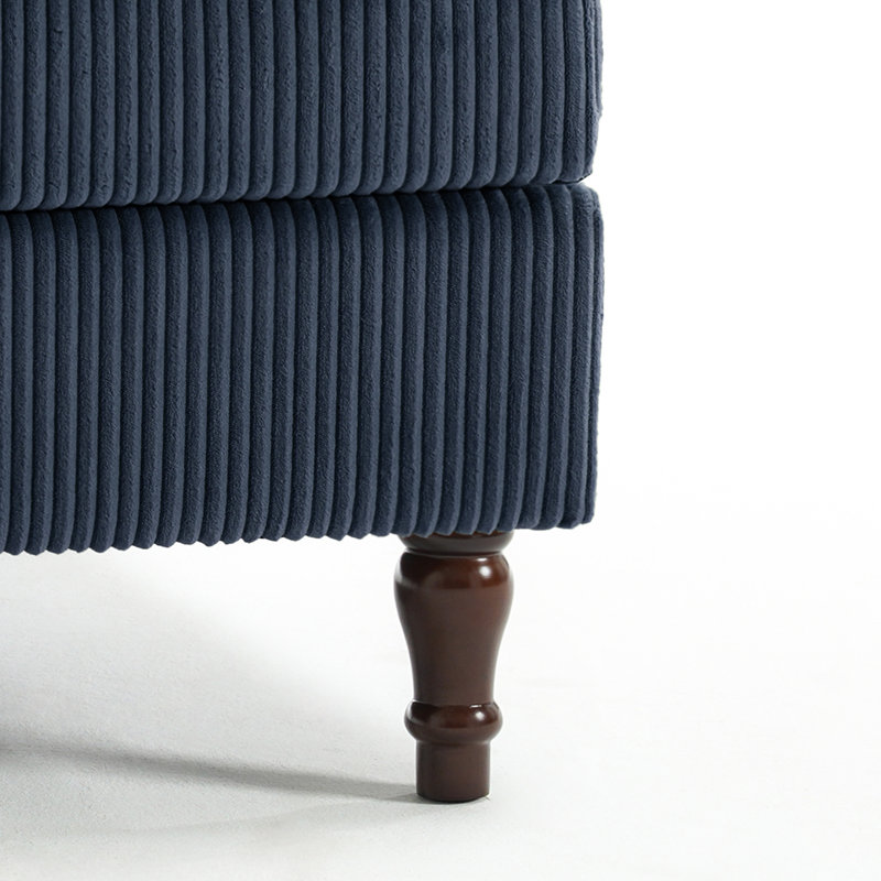 Upholstered Chaise Lounge, Navy