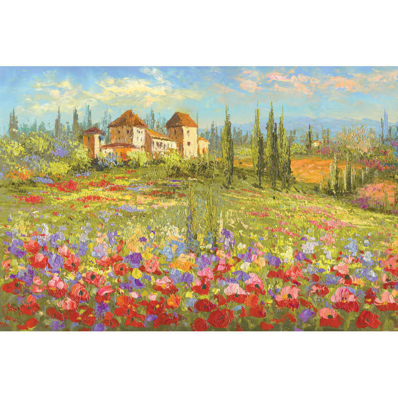 Painterly Tuscany - Wrapped Canvas Painting, 30cm H x 46cm W x 3.8cm D